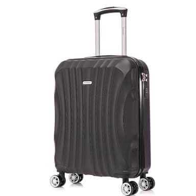 RAYKONG Maleta de Cabina ABS 55x40x20cm (44L) - Maletas de Viaje Pequeñas Ligeras 20 Pulgadas - Negro