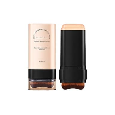 Maquillaje en Barra - Foundation Stick Coreano 2 en 1 con Base de Maquillaje y Contorno, Cobertura Total y Fórmula Hidratante para Todo Tipo de Piel, Acabado Natural Duradero (#3, 20g)