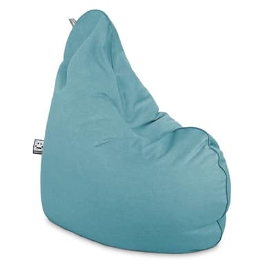 HAPPERS Puff Pera Relax Terciopelo Turquesa, Puff para Salón Tejido Tacto Piel de melocotón