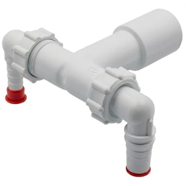 Sifón Doble para Lavadora y Secadora – Conexión Antirretorno para Electrodomésticos – Instalación Exterior con Acabado Cuidadoso