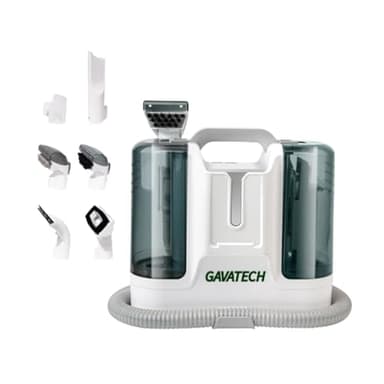 GAVATECH aspirador de tapicerias y alfombras Limpiador de manchas multisuperficie, máquina para limpiar tapicerias, sofás, moquetas, cristales.Aspiradora de agua tapiceria con 6 accesorios