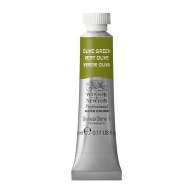 Winsor & Newton Acuarela Profesional - Pintura de Acuarela, Alta Luminosidad, Resistente a la Luz, Calidad de Archivo, Tubo de 5ML, Color Verde Oliva