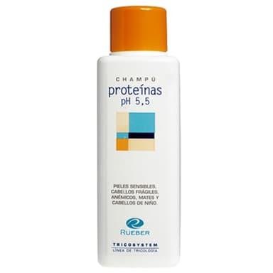 Rueber - Champu Proteínas Ph 5.5 | Cuero Cabelludo Sensible, Frágil, anémico y mate | Gran Poder Proteínico | Profesional de Peluqueria Nutritivo y Revitalizador | Todo tipo de cabellos
