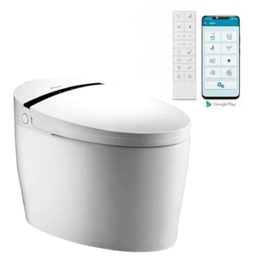 Nashi Aldara iPlus 5 - Inodoro Inteligente estilo japones | wc con App móvil y mando tapa automática, calefactable, chorrito y secado | Salida dual suelo o pared