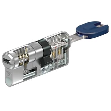 Abus Bravus Mx Pro Magnet. Cilindro de alta seguridad de doble embrague, 5 llaves incopiables y tarjeta de propiedad. Bombín para cerraduras de perfil europeo. Perfil Servilock. (Latón, 30/30)