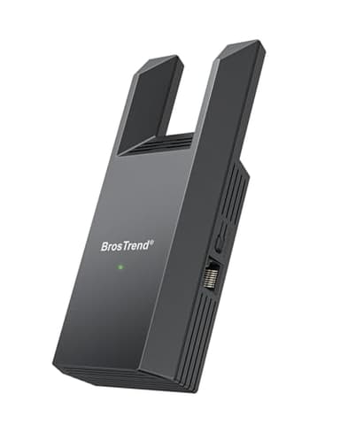 BrosTrend AC1200 WiFi to Ethernet Adapter con LAN Puerto Gigabit, Adaptador WiFi a Ethernet para Impresora, Smart TV, PC, Videoconsola, Xbox, PlayStation, Receptor Wi-Fi RJ45 Doble Banda 5GHz + 2.4GHz
