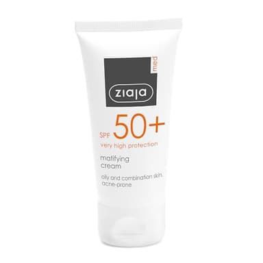 SPF 50+ Crema facial protectora matificante de Ziaja Med