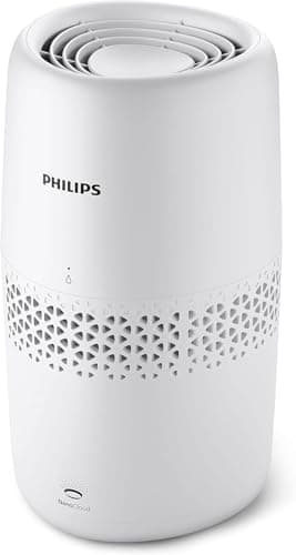 Philips Humidification Serie 2000 - Tecnología NanoCloud, Humidifica habitaciones de hasta 31 m2, Depósito de agua de 2 L, 99,97 % menos de bacterias, Blanco, (HU2510/10)