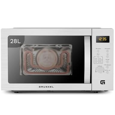 Microondas con grill y airfryer Grunkel MW-28AIRFRYER de 28 litros y 3 funciones, microondas 900W, grill 1200W, airfryer y horno 2200W con 5 niveles de potencia 8 programas y descongelado.