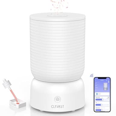 CLEVAST Humidificador para dormitorio, humidificador de 3 litros para habitación grande, rotación de 360° 24 horas, control de aplicación, funciona con Alexa, humidificadores de aire silenciosos para