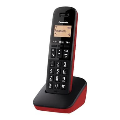 Panasonic KX-TGB610SPR Teléfono Inalámbrico Digital, Unidad Base y 1 Auriculares, Identificador Y Bloqueador de Llamadas, Volumen Mejorado del Receptor, Resistente A Golpes, Pantalla LCD, Rojo