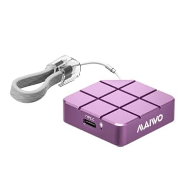 MAIWO SSD portátil M1, 256 GB, 512 GB, 1 TB, 2 TB, unidad externa de estado sólido, hasta 1050 MB/s, USB 3.2 Gen 2 Type-C, para iPhone 15 Pro Max ProRes, aluminio, plata/morado rosado (1 TB - morado