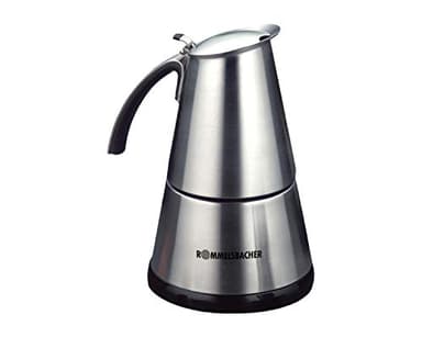 Rommelsbacher EKO 364/E - Cafetera italiana para 2-4 tazas, 365 W, 230 V, 800 g, acero inoxidable 115 x 115 x 170 mm