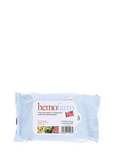 HEMOFARM PLUS - Toallitas húmedas dermatológicas individuales, Calman y refrescan, Para hemorroides, 40 Unidades