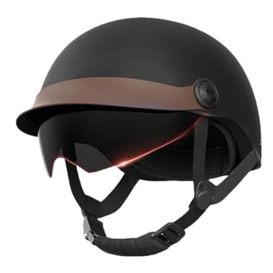 Casco con Visera para Scooter, Transpirable, cómodo Casco de Moto, Ligero, anticolisión, Casco de para Hombre y Mujer