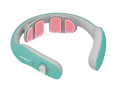 BEPER P302MAS100 Masajeador Cervical, Masajeador de Cuello, 6 Modos, Intensidad Ajustable, Función de Calentamiento, Recargable, USB Incluido, Gris/Verde Agua