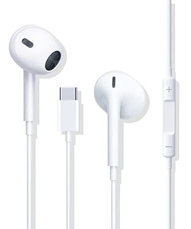 Auriculares USB C, Cascos intrauditivos Tipo C con Micrófono, Control de Volumen y Sonido Puro, Compatible con iPhone 15/16 16 Pro/Samsung S20/S21/Huawei/P20 Pro/30 pro/P40/Google Pixel 3/4