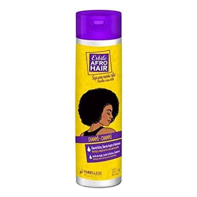Novex Champú AfroHair con Aceites de Argán y Ricino y Pantenol, Hidrata y Ayuda a Controlar el Frizz y las Puntas Abiertas, Adecuado para todo Tipo de Cabello Rizado y Crespo 300 ml