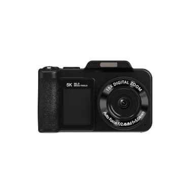 Akfldms Cámara Digital 5K HD con Zoom Digital 18x, Enfoque Automático, Diseño Retro Sin Espejo y Pantalla de 3,5" para Fotografía de Viajes.