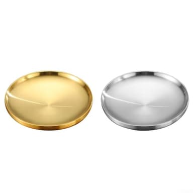 Juego de sartenes de acero inoxidable 304 con doble capa protectora para evitar quemaduras, apto para asar y uso en mesa (17 cm)