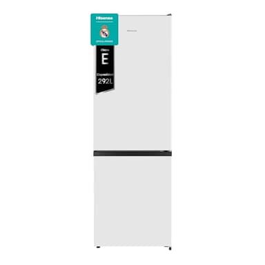 Hisense RB372N4AWE - Frigorífico Combi, Eficiente Clase E, Capacidad 292 L con 180 cm Alto, Cajón Verduras, 4 Estrellas Congelador, Puerta Reversible, Silencioso 39dB, Color Blanco