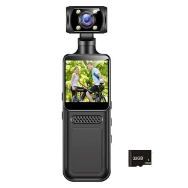 Cámara corporal 4K grabación de vídeo pequeña cámara portátil portátil 180 grados lente giratoria deportes acción al aire libre WiFi Ciclismo correr cámara de acción