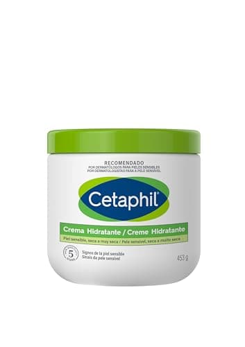 CETAPHIL Crema Hidratante Corporal y Facial, para pieles secas y sensibles, hidrata hasta 48 horas, 453G