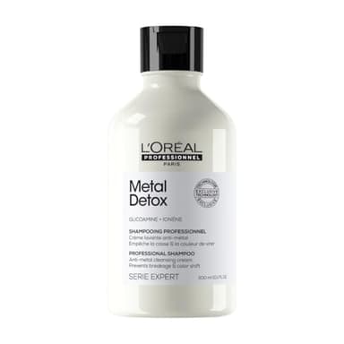 L'Oréal Professionnel, Champú Profesional Sin Sulfatos, Metal Detox, Anti-Rotura, para Todo tipo de Cabello, Color Duradero y Brillante, Fibra Más Fuerte, Nutrido, Suave e Hidratado, 300 ml