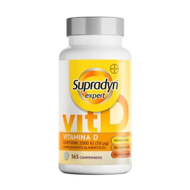 Supradyn Expert Vitamina D3 – 2000 UI (50 μg) – 365 Comprimidos para 1 año – Alta Dosis de Vitamina D – Sistema Inmunitario, Huesos, Músculos y Dientes – Suplemento Vegetariano