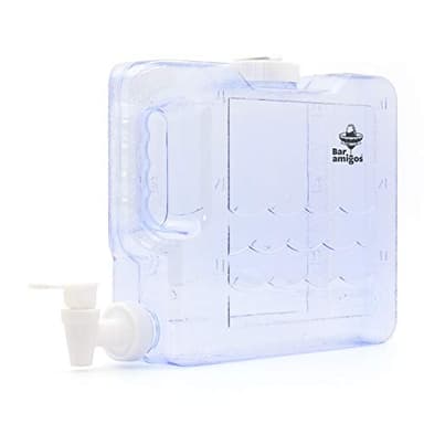 Bar Amigos Nevera Dispensador de agua de plástico PETG de diseño delgado de 3 litros con grifo Contenedor de bebidas recargable para escritorio Viajes Oficina Camping Jugo Bebidas Cócteles