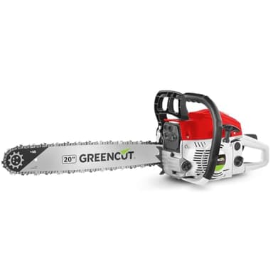 GREENCUT GS610X - Motosierra de Gasolina 62cc 3,6CV, Motor 2 Tiempos, Espada 20", Corte 50,8cm, Antivibración, Ideal para Tala, Poda y Jardinería