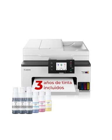 Canon MAXIFY GX2050 – Impresora MegaTank a Color, Copiadora, Escáner y Fax A4 | Hogar y Oficina | Conexión Wi-Fi, Ethernet y USB | Inyección de Tinta | Incluye 6 Botellas de Tinta