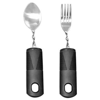 1 Pieza Cubiertos para Parkinson Seniors Discapacitados Juego de Herramientas con Cuchara Tenedor para Zurdos Cuchara Curvada Mango Engrosado para Personas Mayores Artritis Parkinson Discapacitados