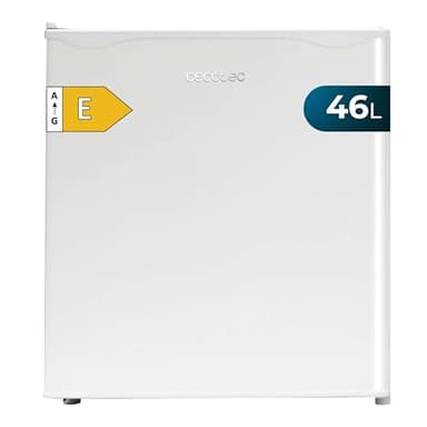 Cecotec Nevera Pequeña - Frigorífico Mini - Minibar 46L GrandCooler 20000 L SilentCompress White E. Altura 48,7cm, 48cm de Ancho, Bajo Consumo, Puerta Reversible, Funcionamiento Cíclico, Blanco