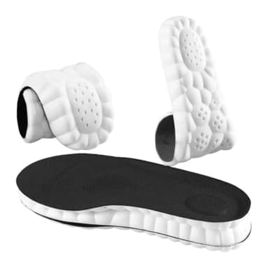 Plantillas Memory Foam, Alivio del Dolor del Talón Plano, Absorción de Impactos, Plantilla Cómoda Antifatiga, para Deporte, Trabajo y Uso Diario, 37-38, Negro