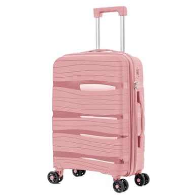 ARTREE Maletas de Viaje Cabina,PP 55x40x20cm- Trolley Rígida Polipropileno con 4 Ruedas Giratorias y Cierre de Combinación - Maleta Cabina Prácticas y Ligeras 40L (Rosa)