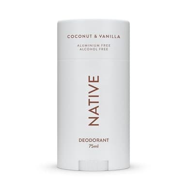 Native Desodorante para Mujeres & Hombres - Libre de Alcohol & Aluminio - Aroma a Coco & Vainilla - Con Manteca de Karité, Aceite de Coco & Bicarbonato de Sodio - Control del Olor 72 Horas (75 ml)