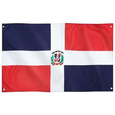 Runesol Bandera República Dominicana, 91x152cm, 3ft x 5ft, 4 Ojales, Ojal en Cada Esquina, Quisqueya, Hispaniola, Banderas Premium, Interior, Exterior, Colores Vívidos, Día de Altagracia