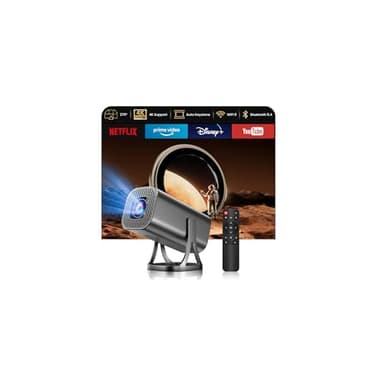 Proyector Portátil 1080P Soporte 4K con WiFi 6 Bluetooth 5.4, Mini Portable Proyector 22000 Lúmenes Android 12.0, 270° Rotation Auto Keystone Zoom Ajustable Compatibile HDMI USB TF Laptop PC Teléfono