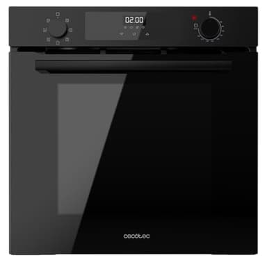 Cecotec Horno Multifunción Integrable 60cm Bolero Hexa M226000 Glass Black A. 2800W, 72L, 7 Funciones, Modo Grill, Fan Assisted Grill, Modo Convección, Defrost, Steam Base X2, Steam EasyClean y Assist