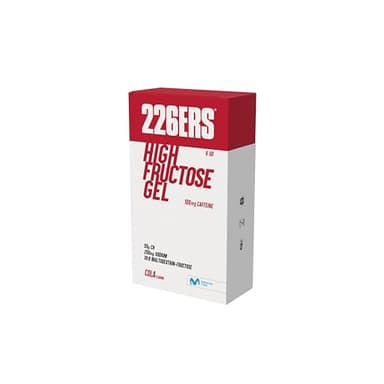 226ERS - High Fructose Gel, Gel Energético para Deportistas, con Maltodextrina y Fructosa, con 100 mg de Caféina, Vegano y Sin Gluten, Aporte Hidratos de Carbono, Sabor Cola, 6 Geles x 80 g