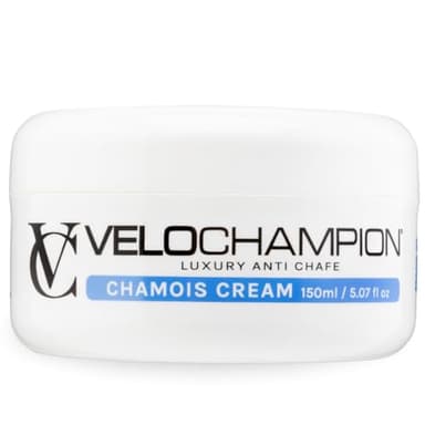 VeloChampion Crema Antirozaduras Lujosa para Ciclismo y Carrera | Crema Badana de Ciclismo Vegana para Hombres y Mujeres | Reduce Fricción en Muslos y Pies (150ml)