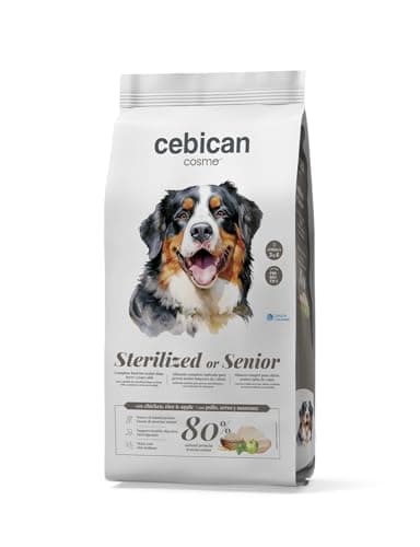 CEBICAN Senior 3 Kg - Pienso Natural para Perros Senior o Esterilizados con Pollo, Arroz y Manzana - con Prebióticos y Antioxidantes para Digestión, Movilidad y Control de Peso – 80% Proteína Animal