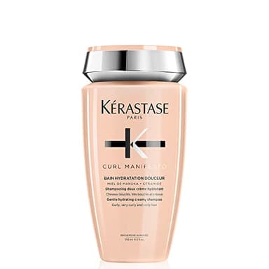 Kérastase Curl Manifesto, Champú Sin Sulfatos* Cremoso para Rizos, Champú Hidratante, Para Pelo Ondulado, Rizado o Afro, Bain Hydratation Douceur, 250 ml