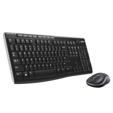 Logitech MK270 Combo Teclado y Ratón inalámbrico para Windows, Conexión 2,4 GHz, Ratón Inalámbrico Compacto, 8 Teclas de Acceso Directo, Batería 2 Años, PC/Portable, QWERTY, Negro