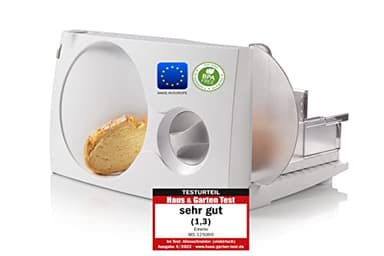 Cortadora multiusos EMERIO, Made in EU, MS-125000, cuchilla de acero inoxidable de Alemania, ajustable de 0 a 17 mm, plegable para ahorrar espacio, con interruptor de seguridad, Eco 100 W