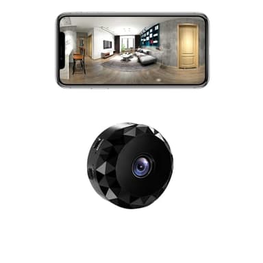 qoiq Mini Camara Espia Oculta 1080P HD WiFi Camaras de Vigilancia sin Cables Camara Seguridad Vigilancia Cámara Espía para Ver En El Movil Interior Spy CAM con Detección de Movimiento (Black)