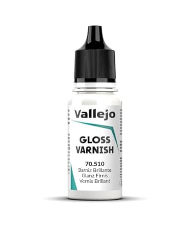 Vallejo Gloss Varnish Barniz Acrílico Brillante a Base de Agua, Incolor, 18 ml