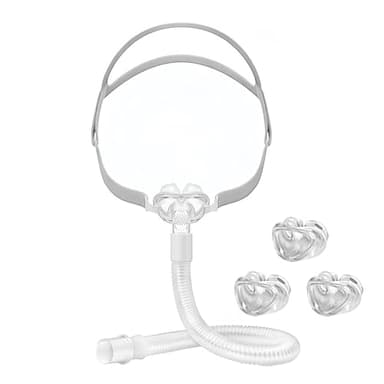 Máscara Nasal Universal con Arnés Ajustable y Cojín de Silicona Suave, Ligera y Cómoda para Uso Diario y Nocturno