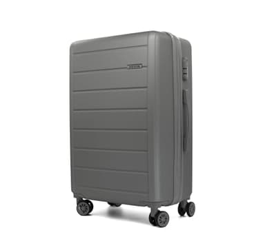 VOYAN Maleta Grande 23kg SDR Gris 68x46x28 Expandible, Maleta de Viaje para Facturar, Trolley Rigido ABS Ligero, 4 Ruedas 360°, Maleta Familiar Resistente con Cerradura de Seguridad